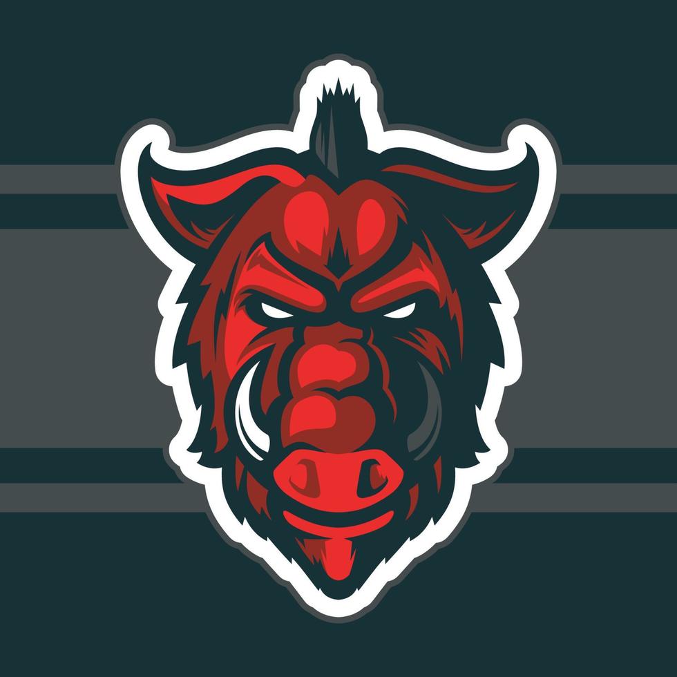 Wild hog head mascot vector