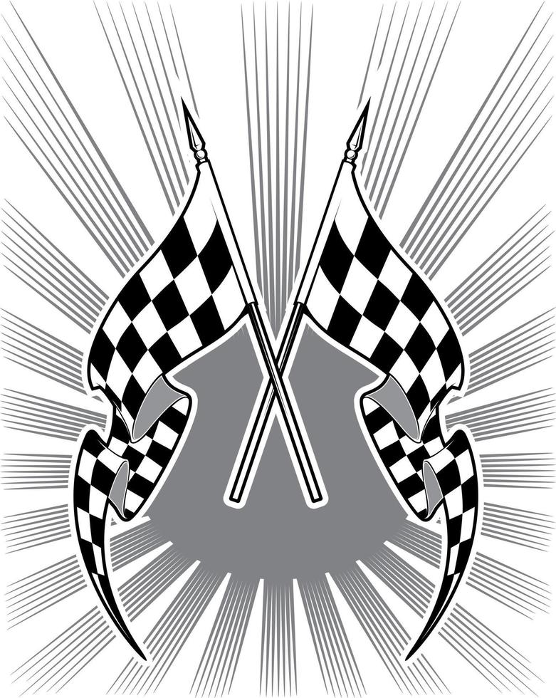 Checkered race flags vector