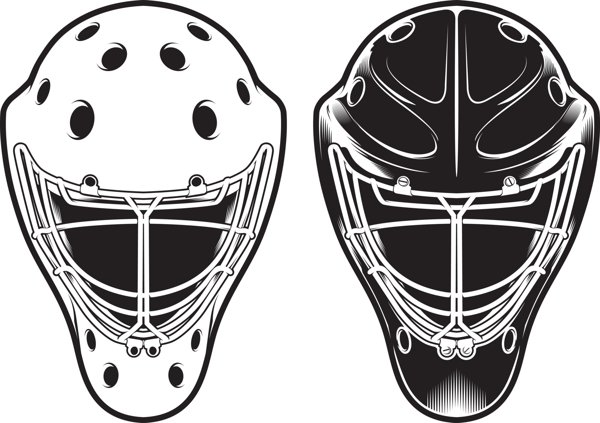 goalie-helmet-hockey-equipment-isolated-on-white-7958943-vector-art-at