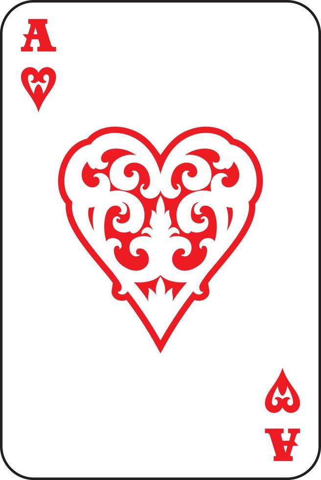 Ace of Hearts playing card vector