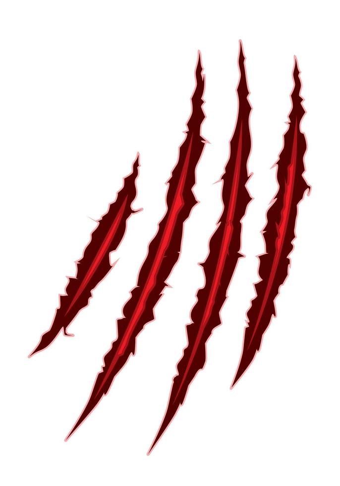 Black claws scratch. Monster, beast bite. Fight scar. (Full Vector) vector  de Stock