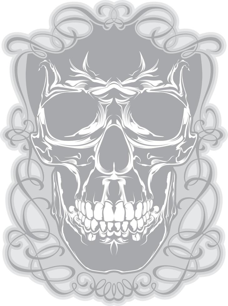 Skull and calligraphic design elements. vector