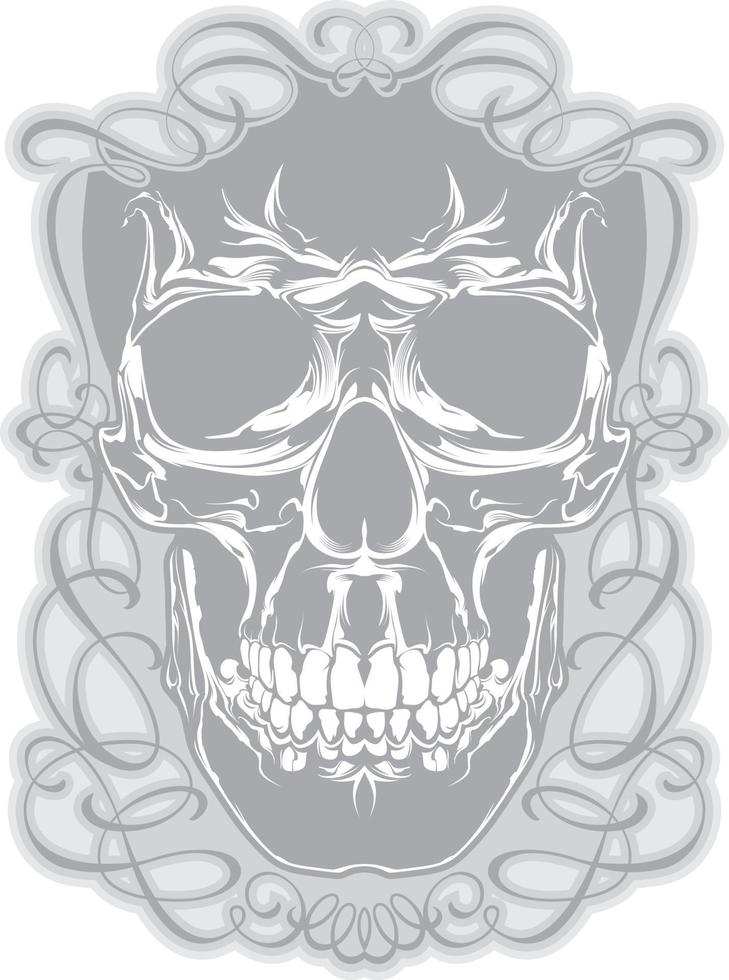 Skull and calligraphic design elements. vector