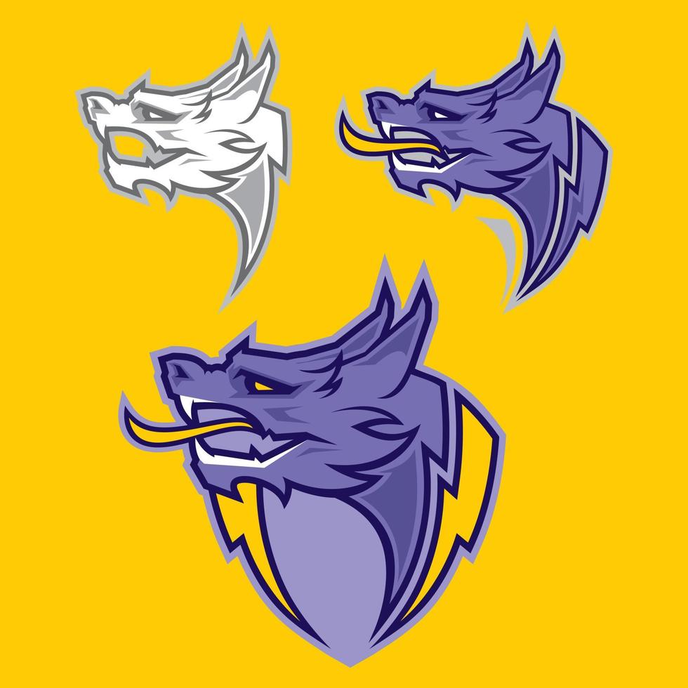 Dragon mascot logo design vector with modern illustration concept style for badge, emblem and tshirt printing.