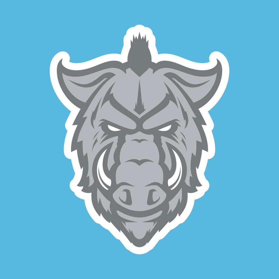 Wild hog head mascot vector