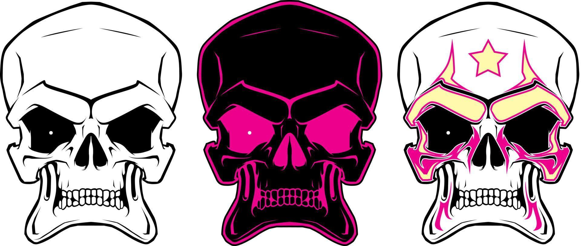 Cartoon Skull. Design elements vector