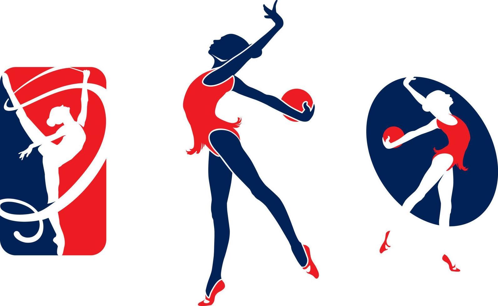 deportistas de gimnasia rítmica, íconos deportivos, logos deportivos.ilustración. chica vector