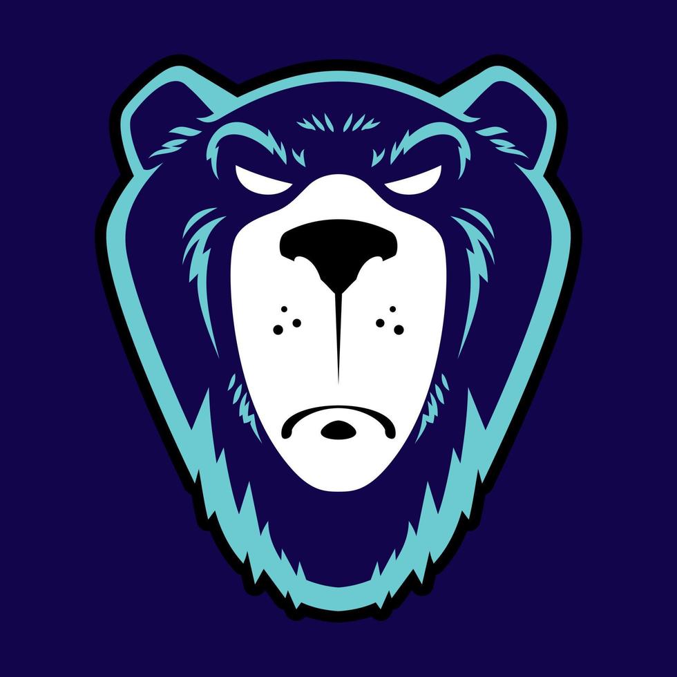 Grizzly bear logo - vector illustration, emblem design on blue background