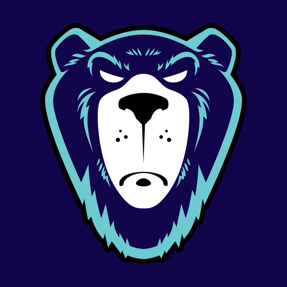 logotipo de oso grizzly - ilustración vectorial, diseño de emblema sobre fondo azul vector