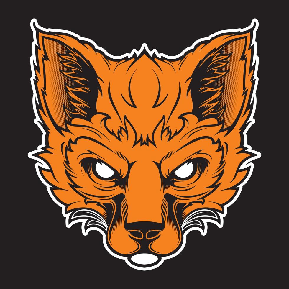 mascota de fox para un equipo deportivo de fondo blanco. ilustración vectorial vector