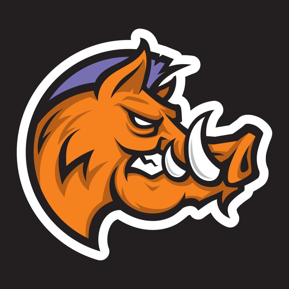 Wild hog head mascot vector
