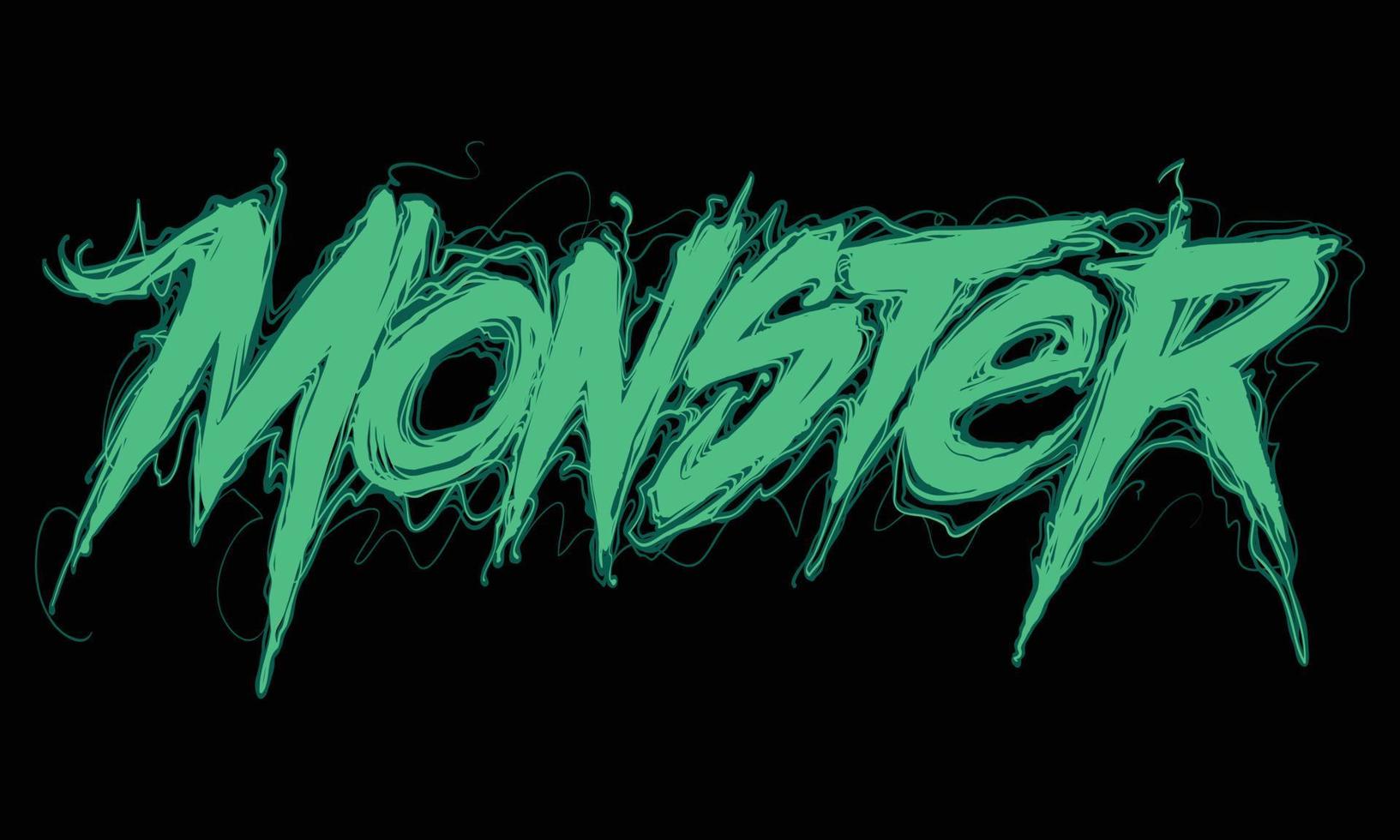 Monster. Handwritten modern brush lettering vector