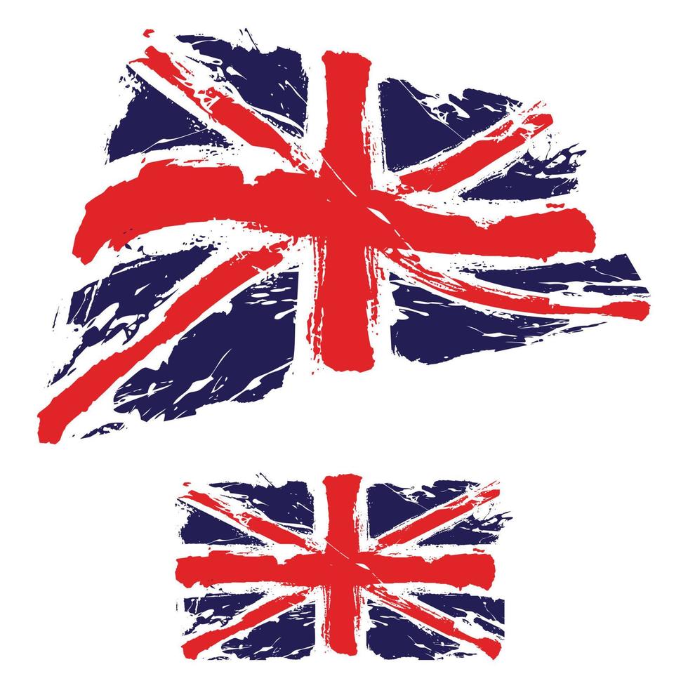 Flag of United United Kingdom on white background vector illustration.