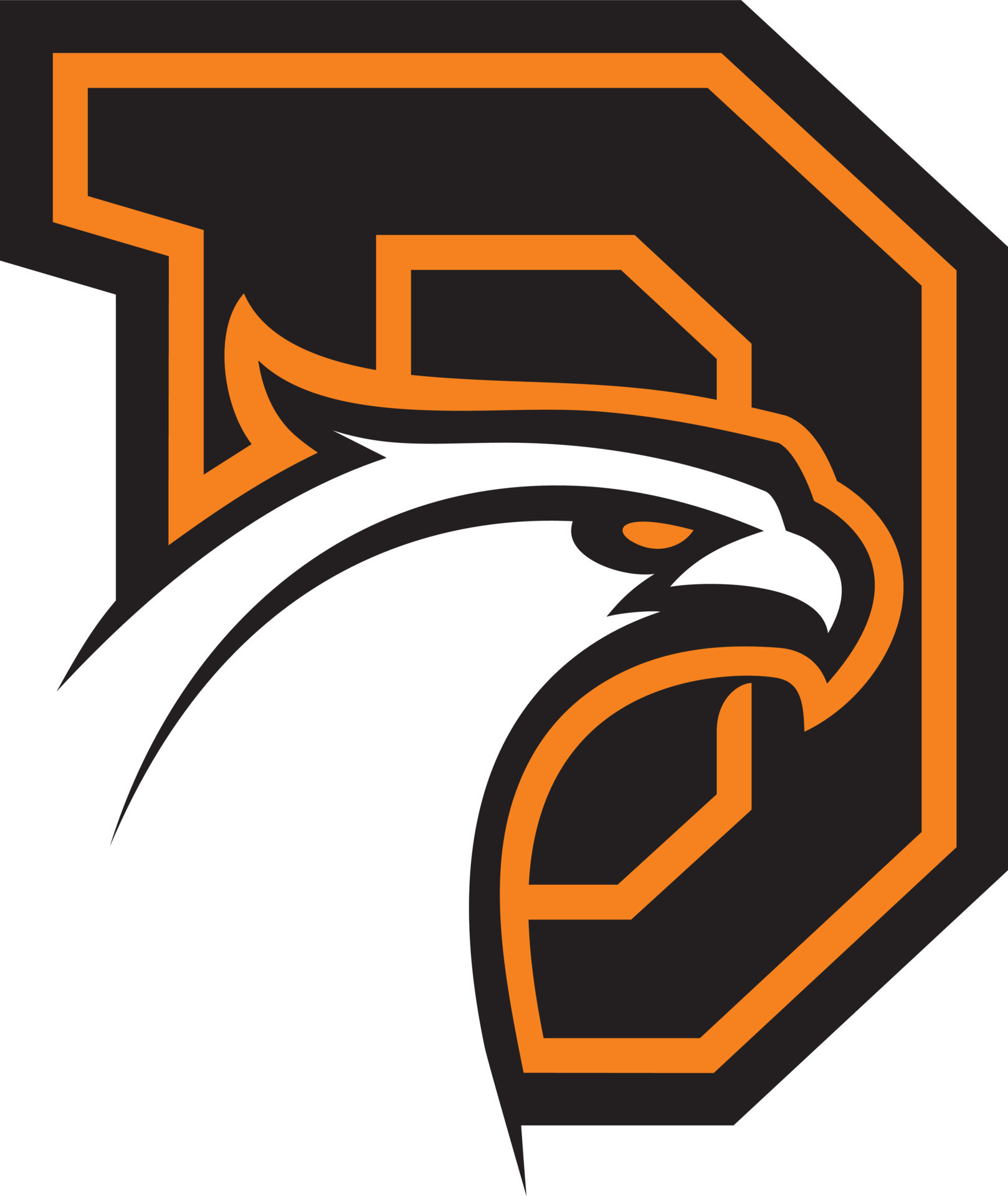 Letter D with eagle head. Great for sports logotypes and team mascots