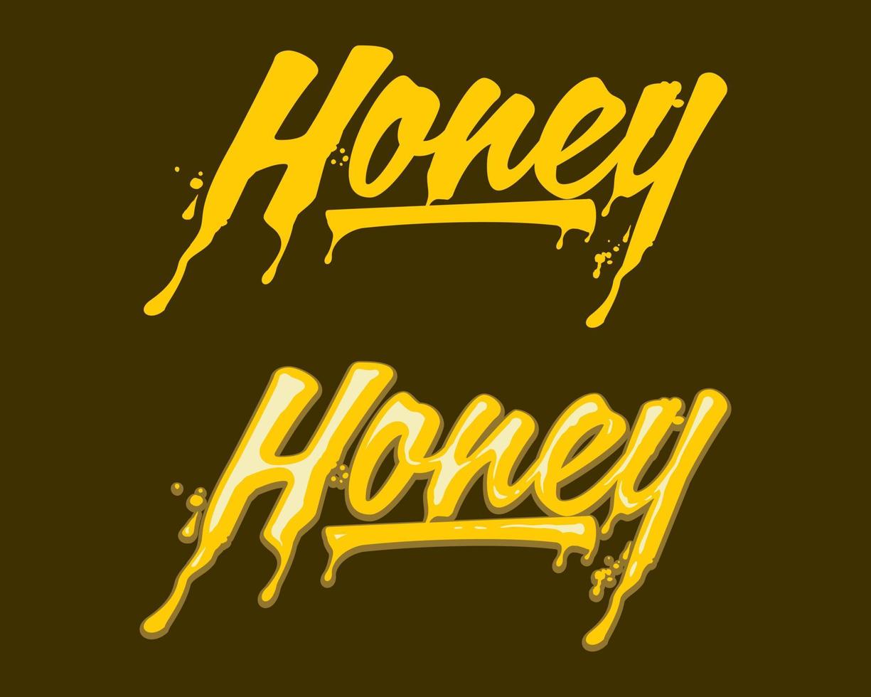 Honey lettering text. Hand drawn calligraphy vector illustration.