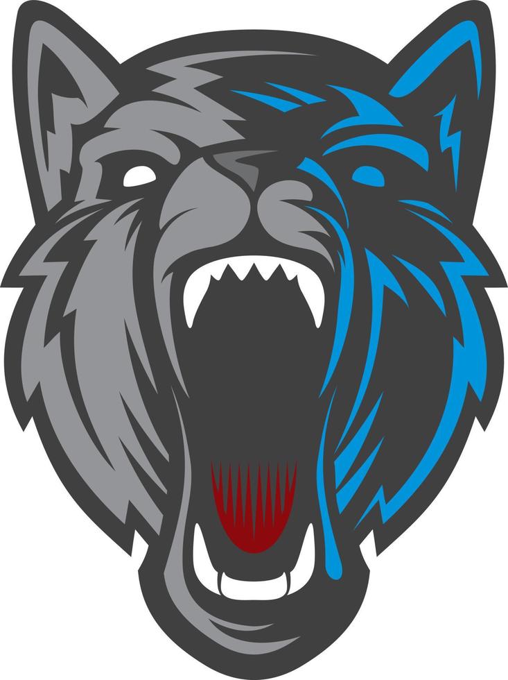 logotipo de lobo. vector de personaje de dibujos animados. genial para logos deportivos y mascotas de equipo.