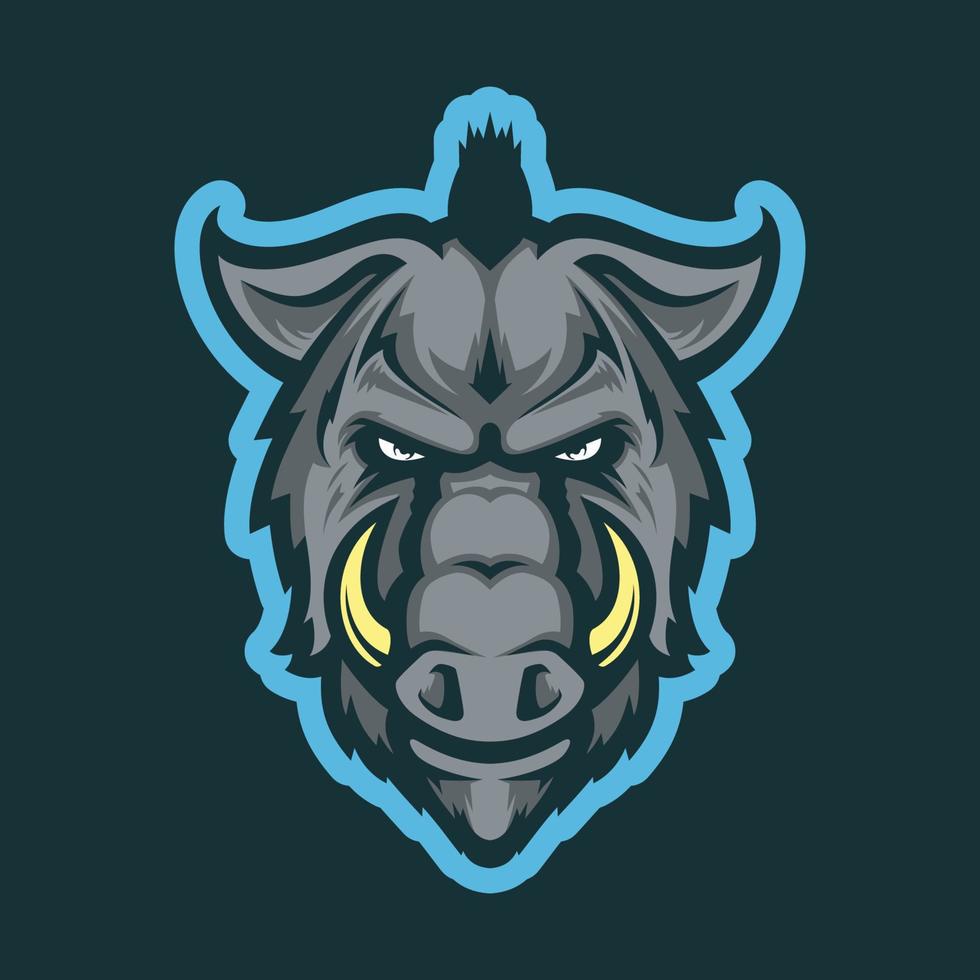Wild hog head mascot vector