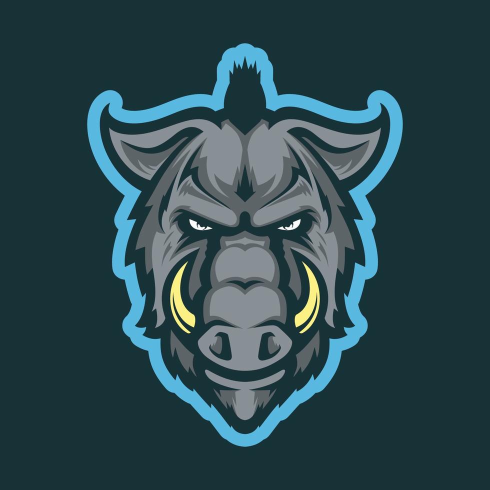 Wild hog head mascot vector