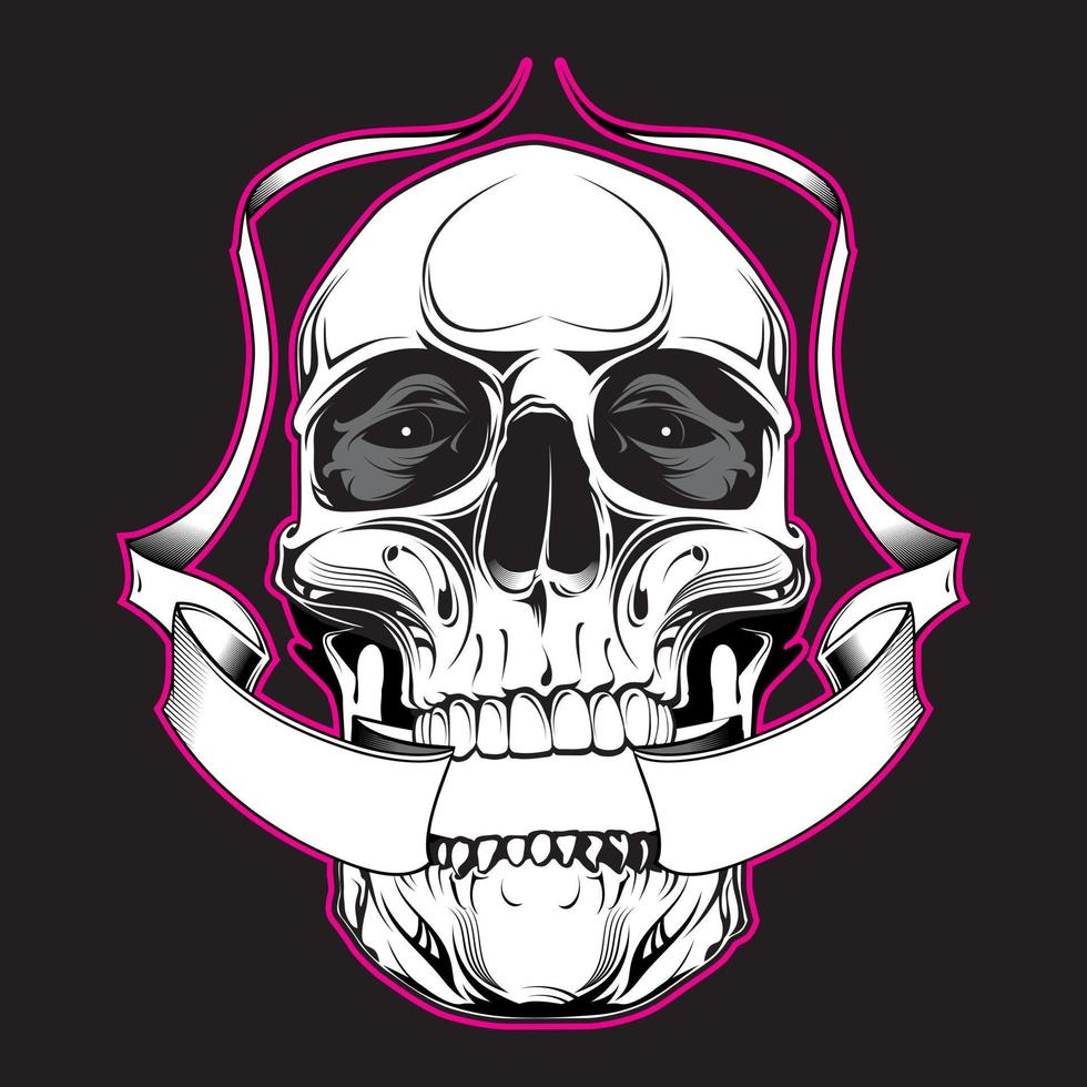 calavera con cinta vector