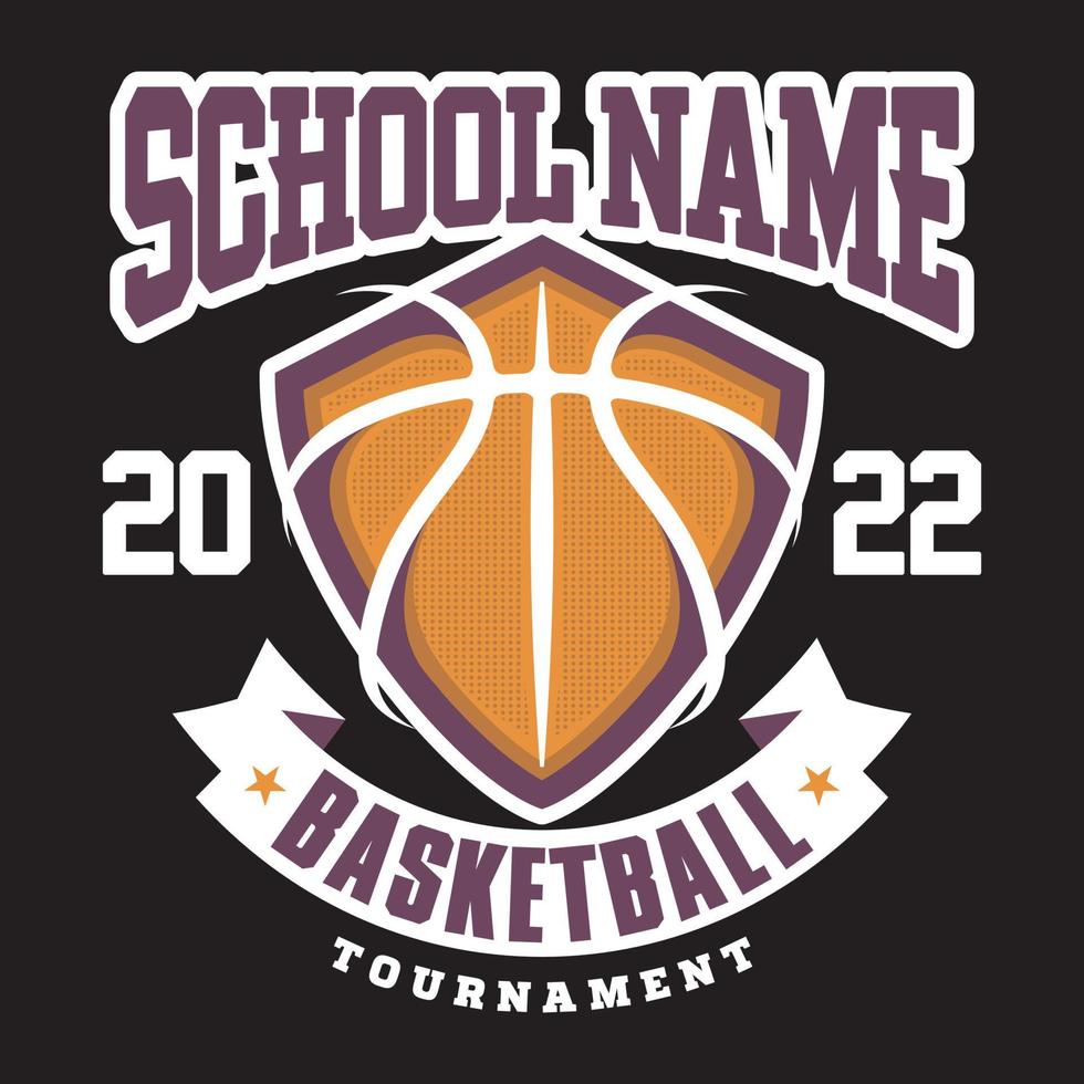 Streetball or High school sport team badge or sign vector