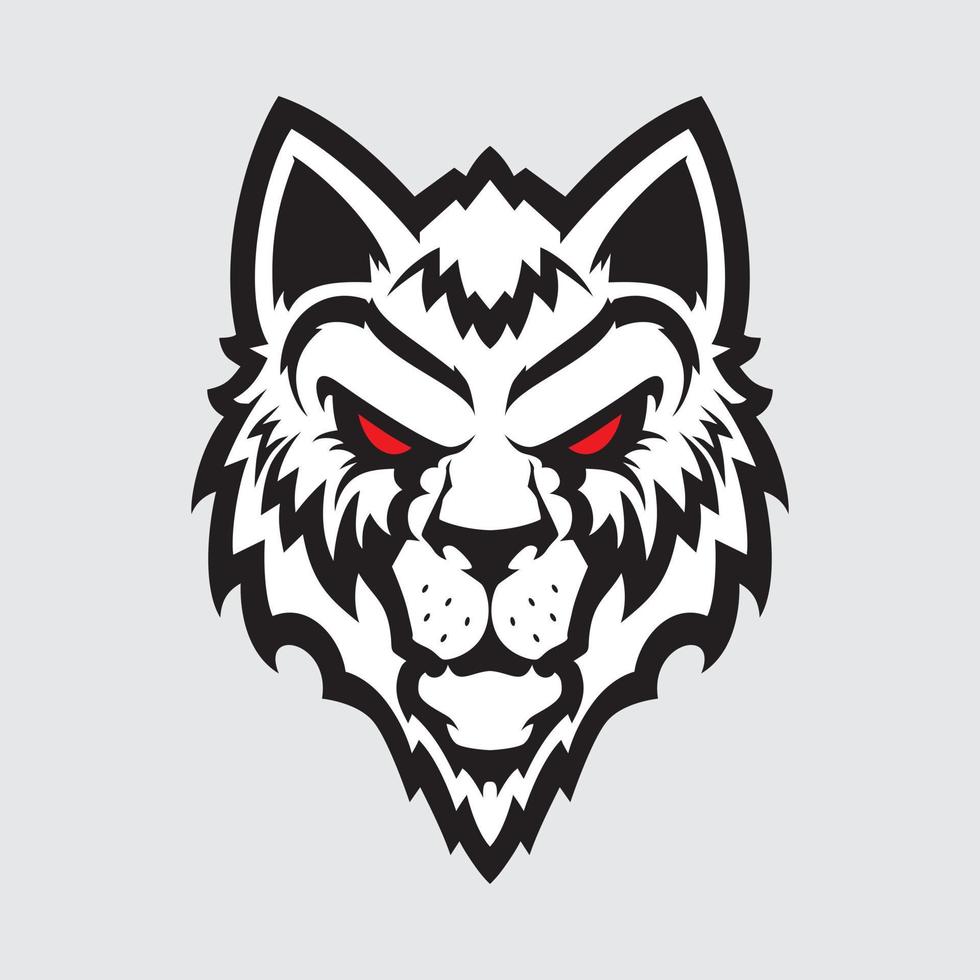 logotipo de cabeza de lobo. ideal para logotipos deportivos y mascotas de equipo. vector