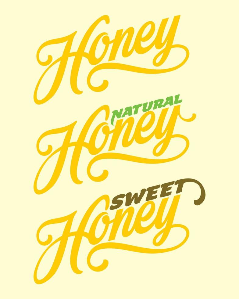 Honey lettering text. Hand drawn calligraphy vector illustration.