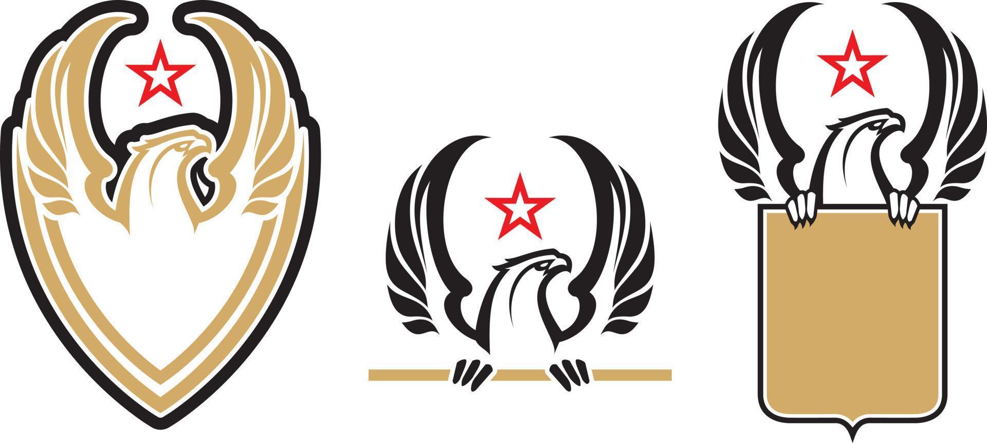 Angry eagle mascots. Label. Logotype. Isolated on white background vector
