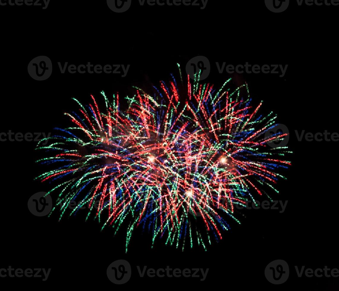 Colorful firework with mosaic effect photo