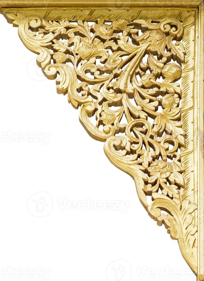 Golden wood carving pattern photo