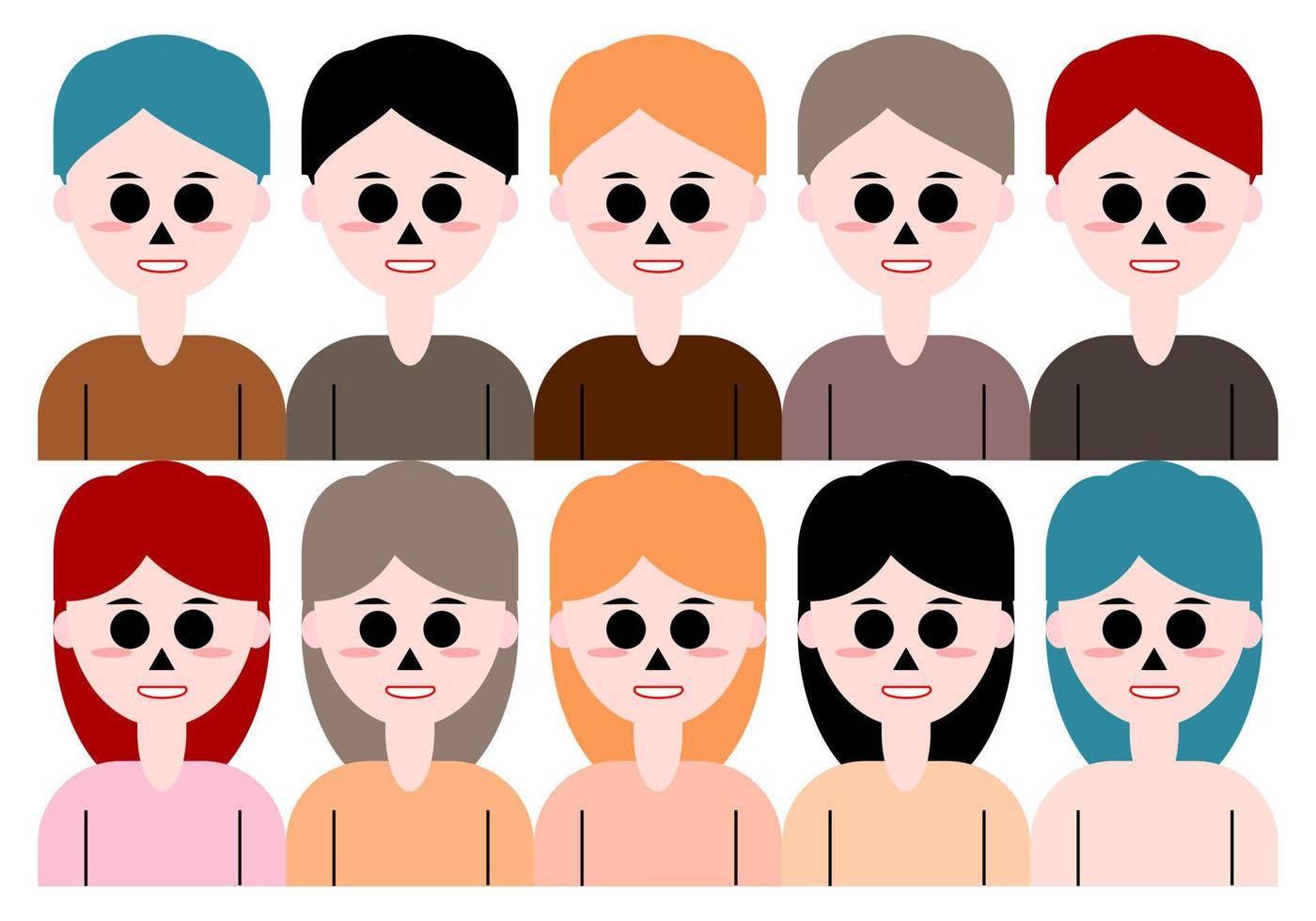 conjunto de icono de avatares de personas vector