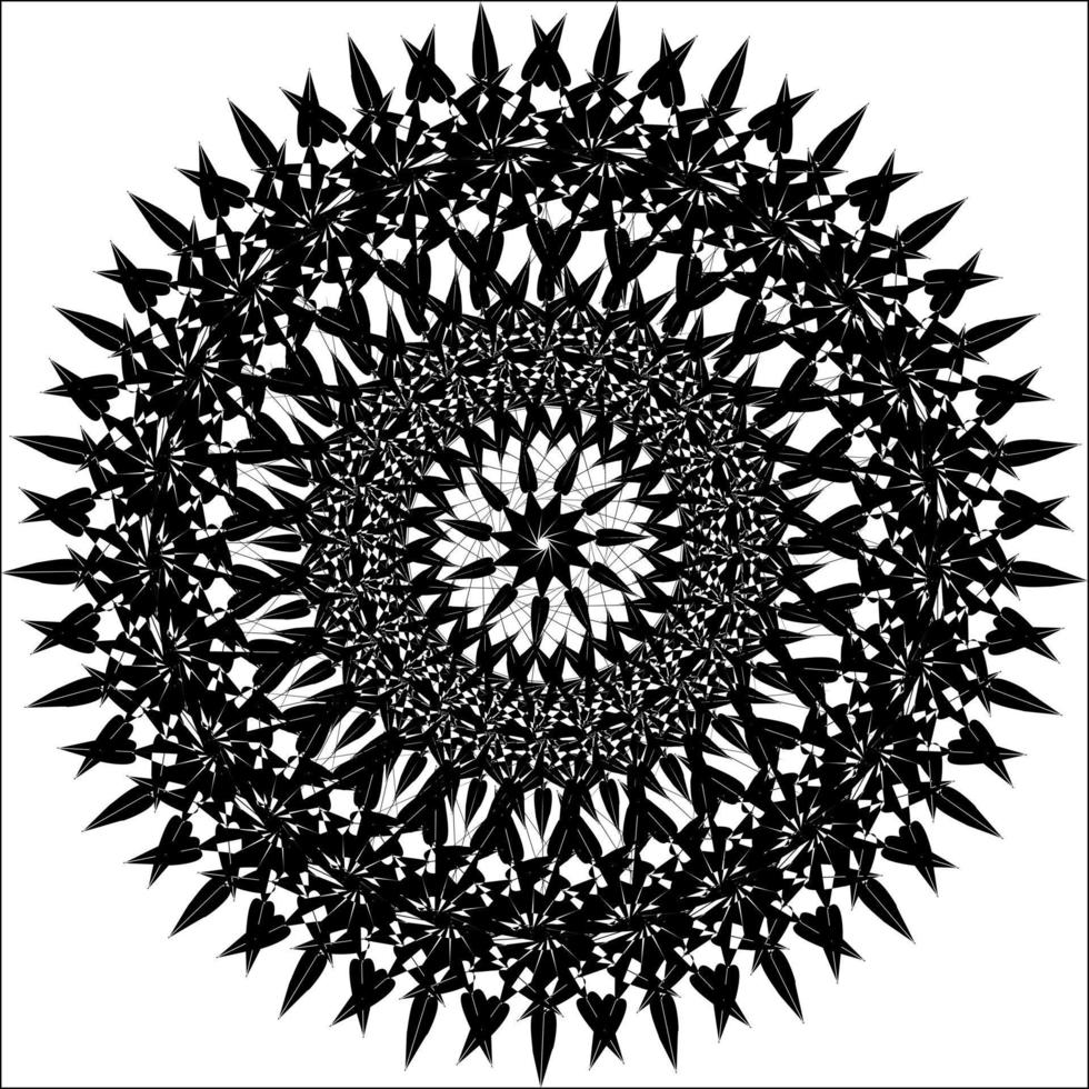 abstract black and white geometric mandala vector