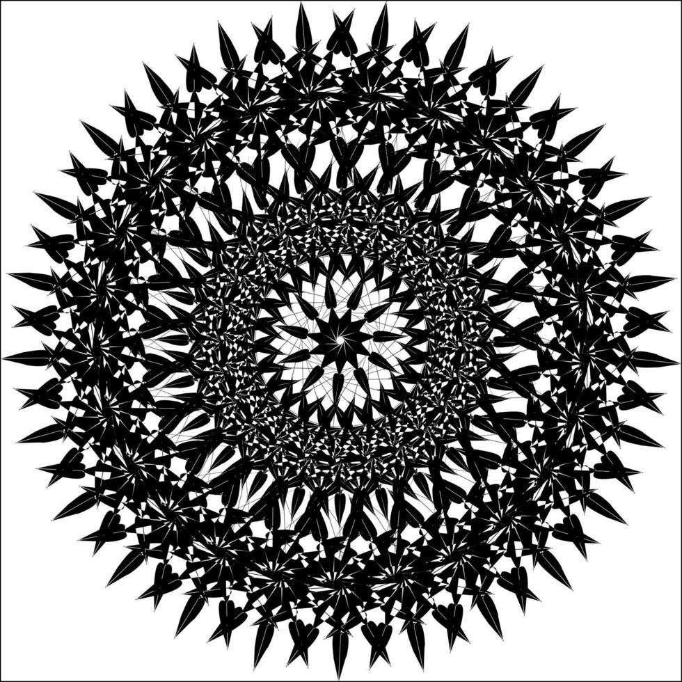 vector de mandala geométrico abstracto en blanco y negro