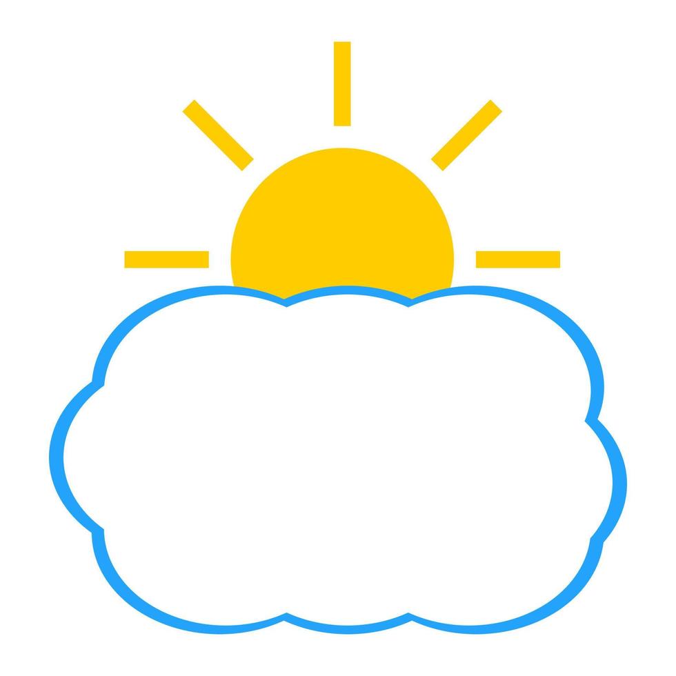 sun and clouds on white background vector