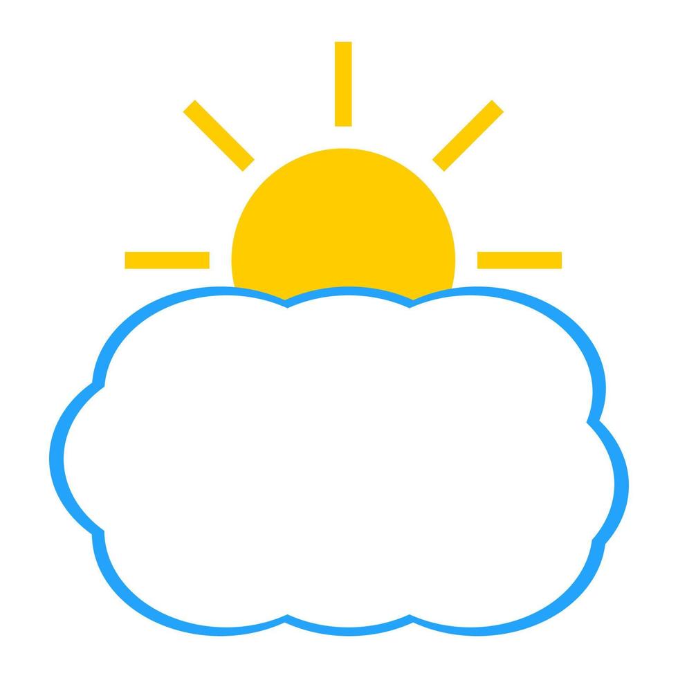 sun and clouds on white background vector