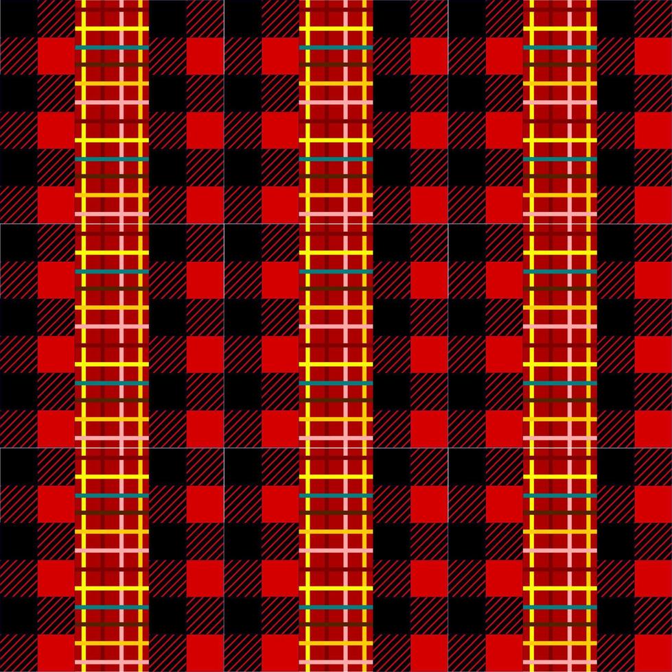 red and black plaid design vector