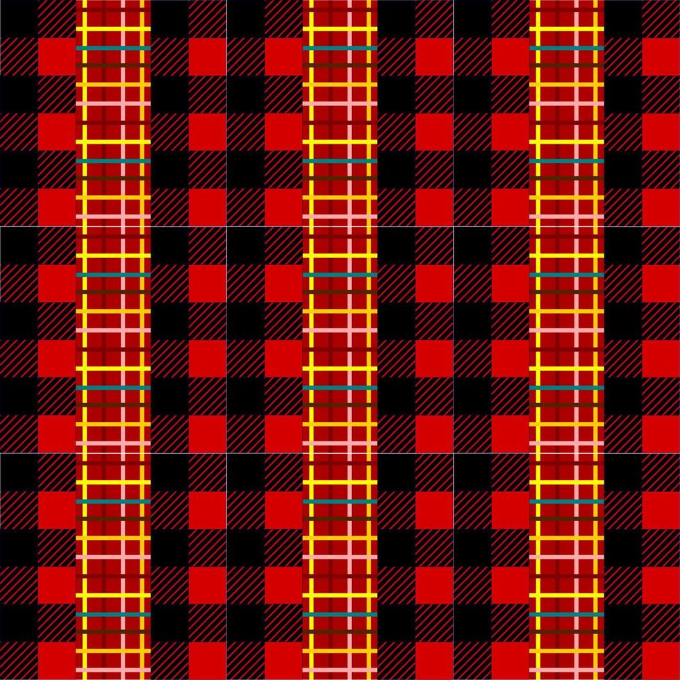 red and black plaid design vector