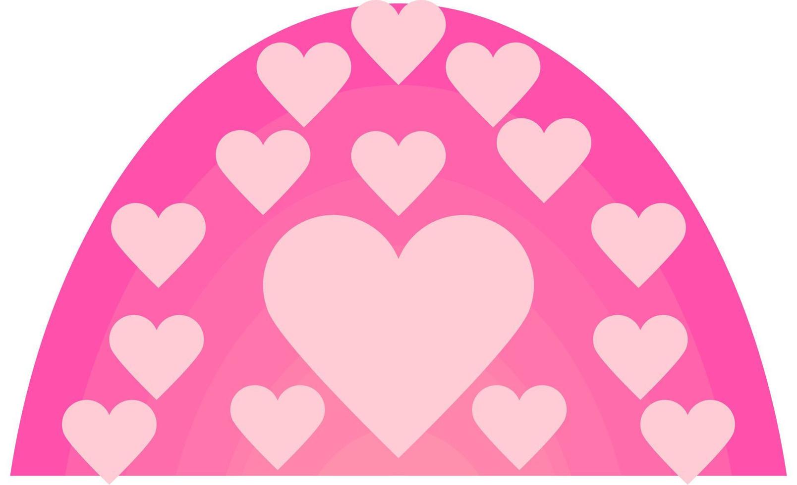 pink heart with rainbow design vector