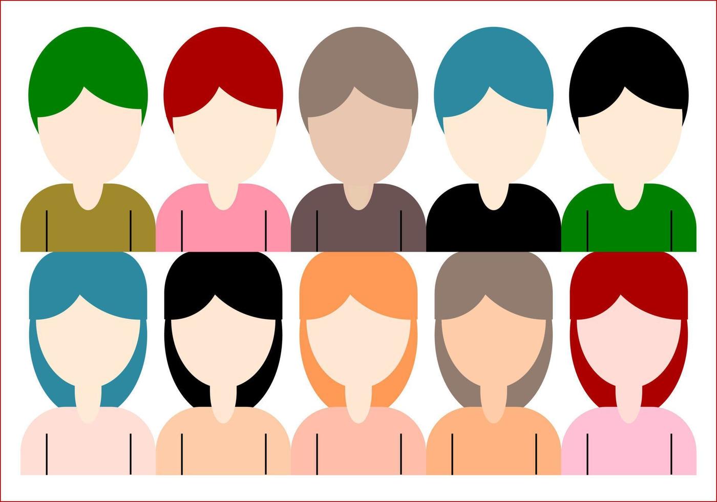 set of people avatars icon vector