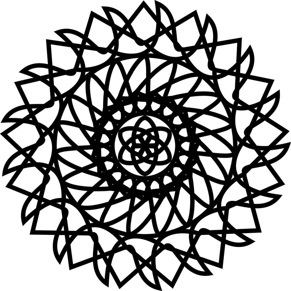 vector de mandala geométrico abstracto en blanco y negro