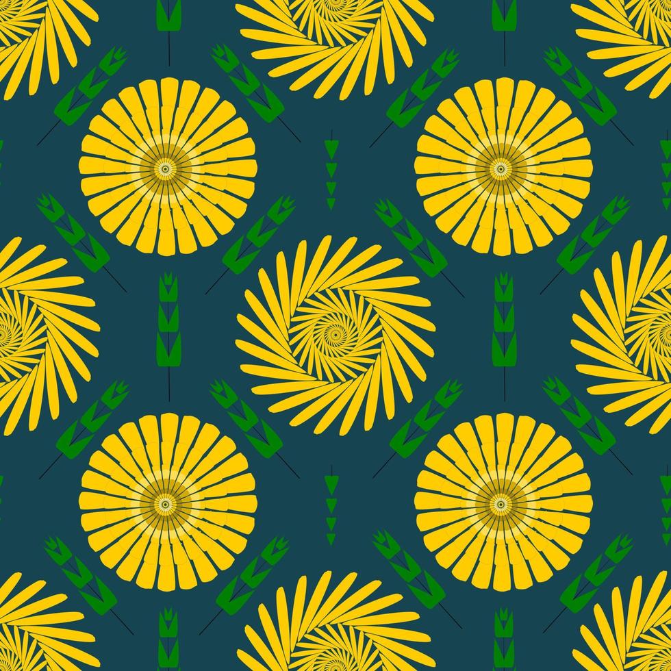 seamless pattern with yellow flowers vector