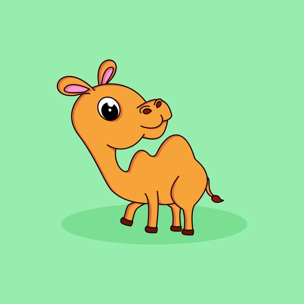 cute camel cartoon character vector