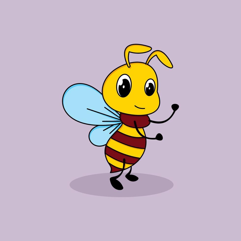 bebé abeja lindo animal personaje de dibujos animados vector