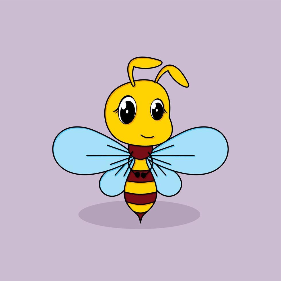 bebé abeja lindo animal personaje de dibujos animados vector