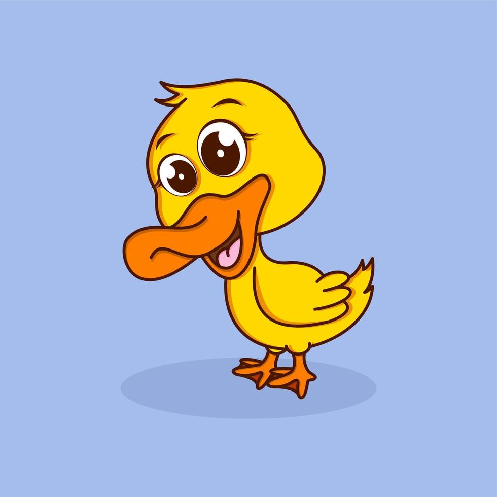 cute baby duck cartoon character vector