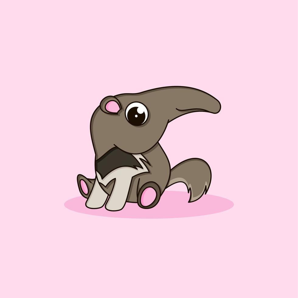 baby cute anteater cartoon character vector