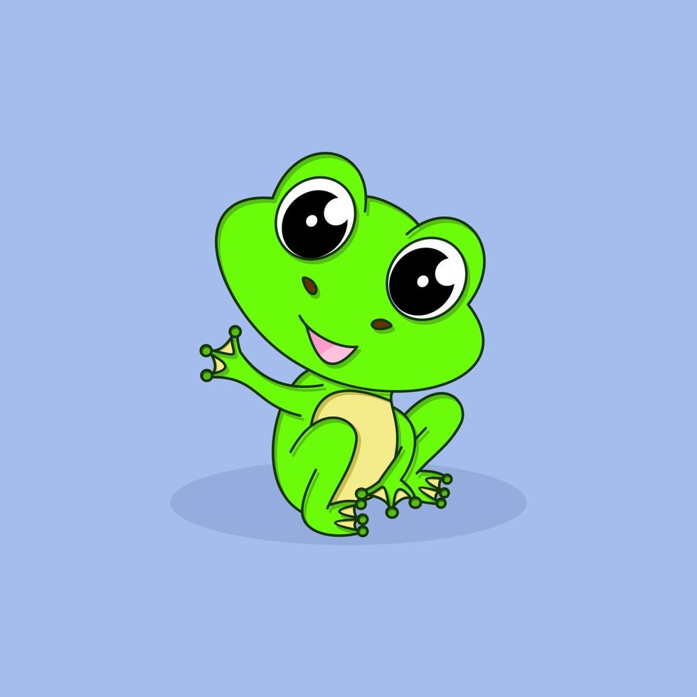 cute baby frog cartoon character vector