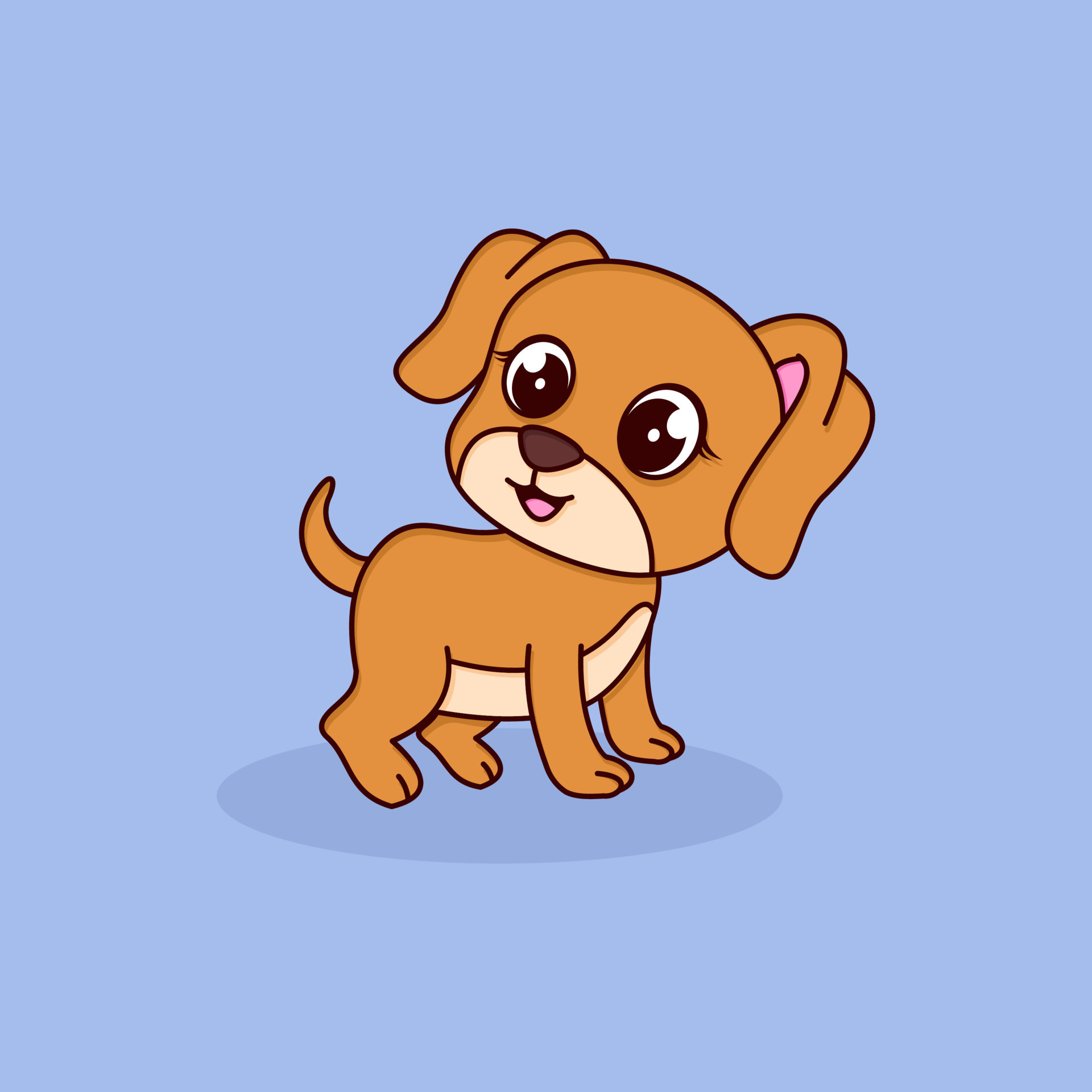 cute baby dog cartoon character 7960280 Vector Art at Vecteezy