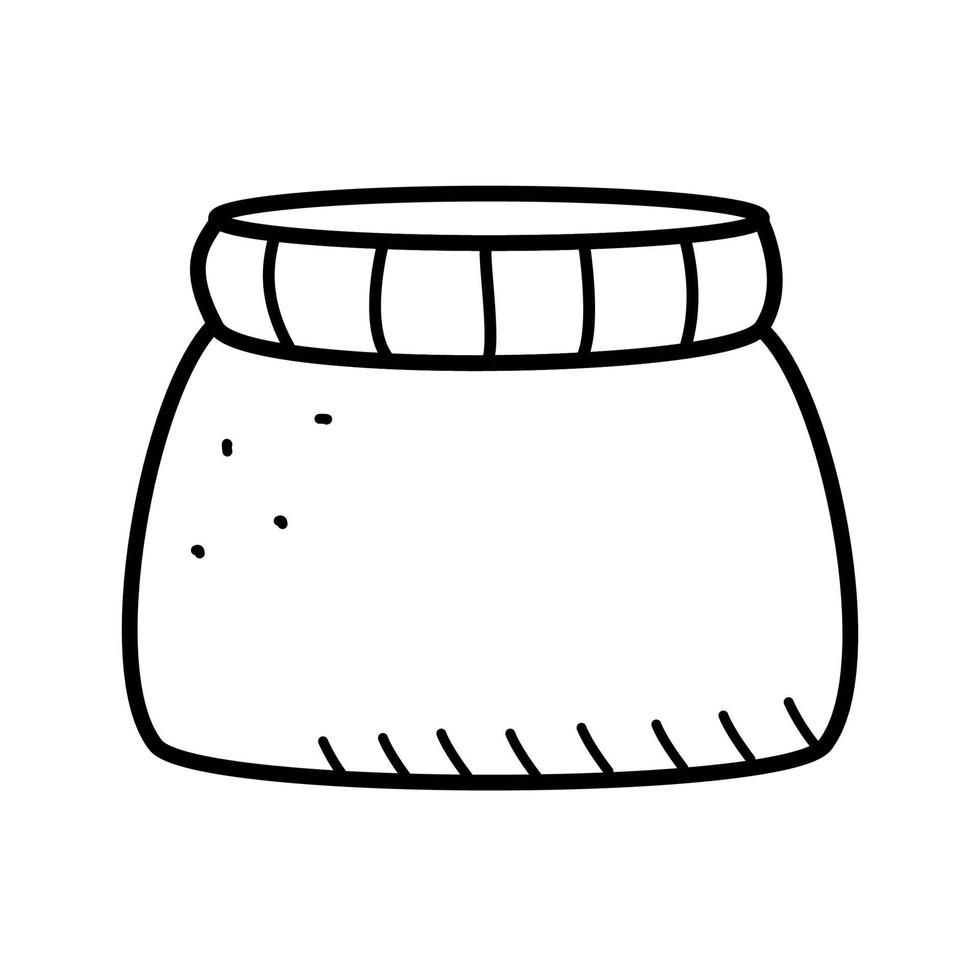tarro para crema o líquidos cosméticos y domésticos. ilustración de fideos vectoriales de un recipiente de plástico o vidrio, aislado en blanco vector