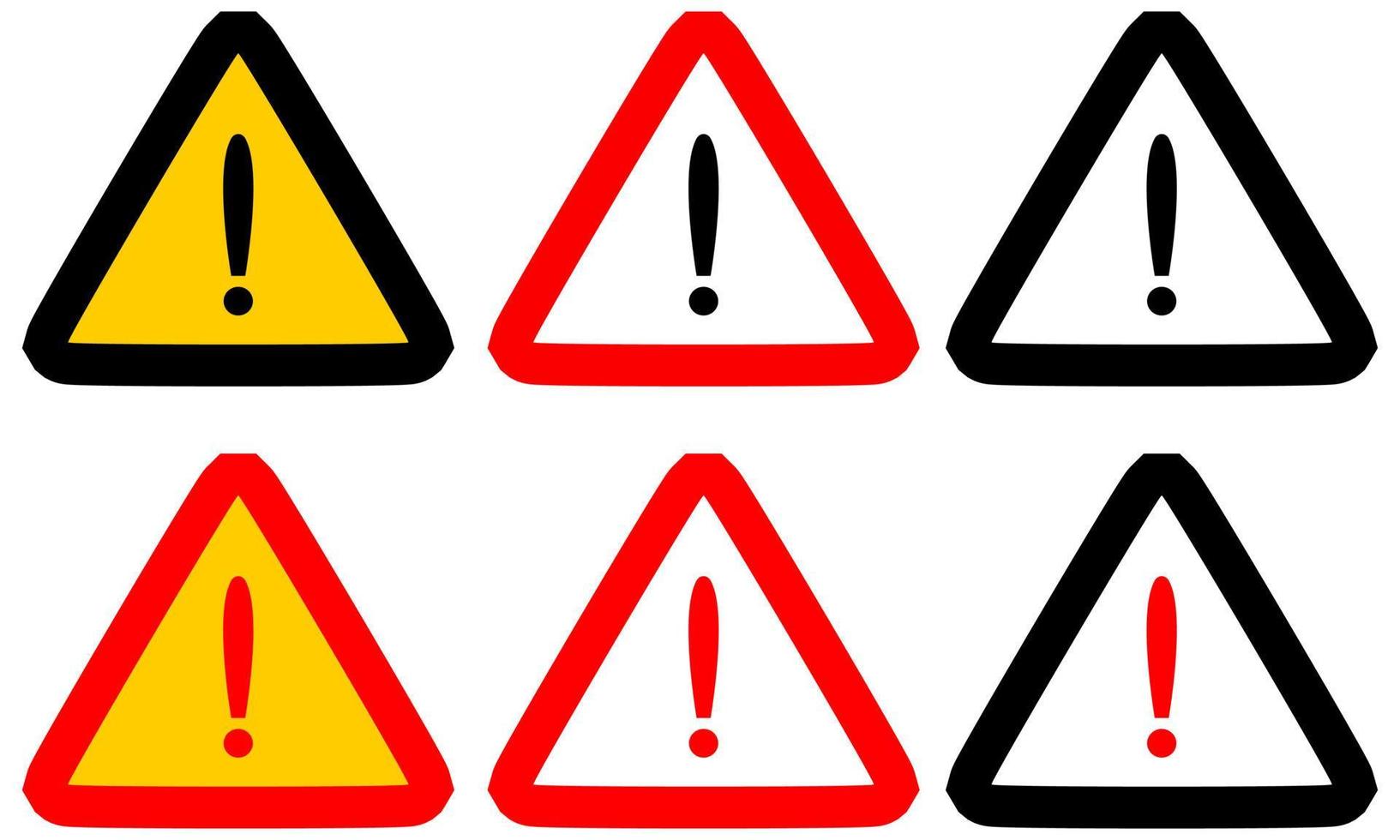 set of danger icon isolated white background vector