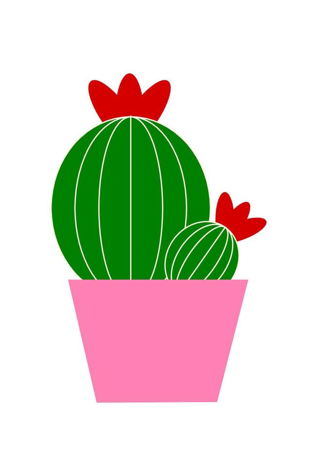 cactus in a pot vector